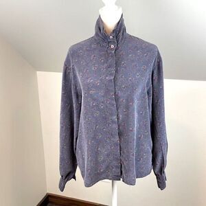 Jenna 100% Silk Blouse High Neck Vintage Size 12